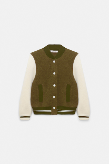 Dorothee Schumacher Two-tone bomber jacket white seaweed