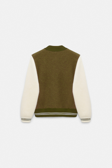 Dorothee Schumacher Two-tone bomber jacket white seaweed