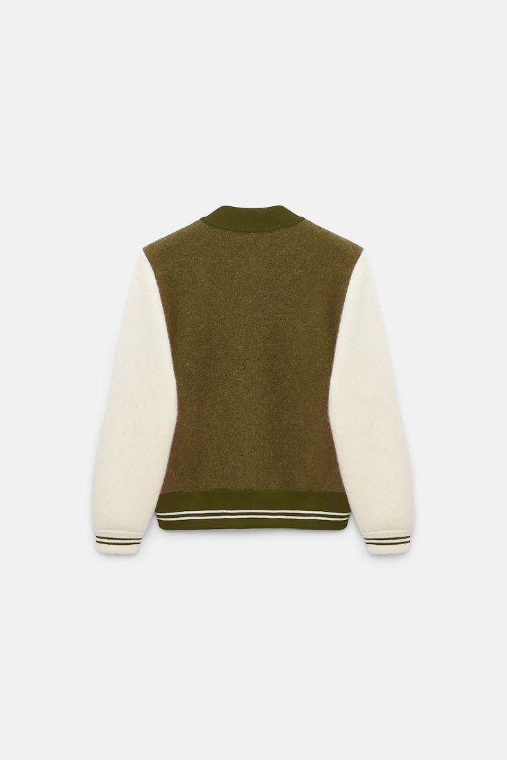 Dorothee Schumacher Two-tone bomber jacket white seaweed