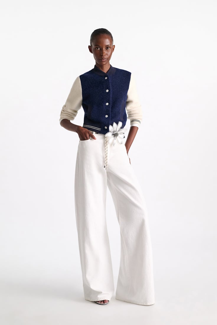 Dorothee Schumacher Two-tone bomber jacket navy white