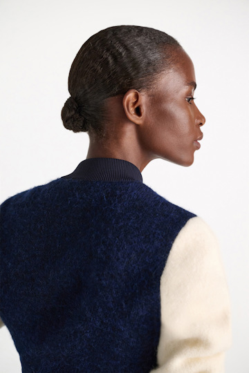 Dorothee Schumacher Two-tone bomber jacket navy white