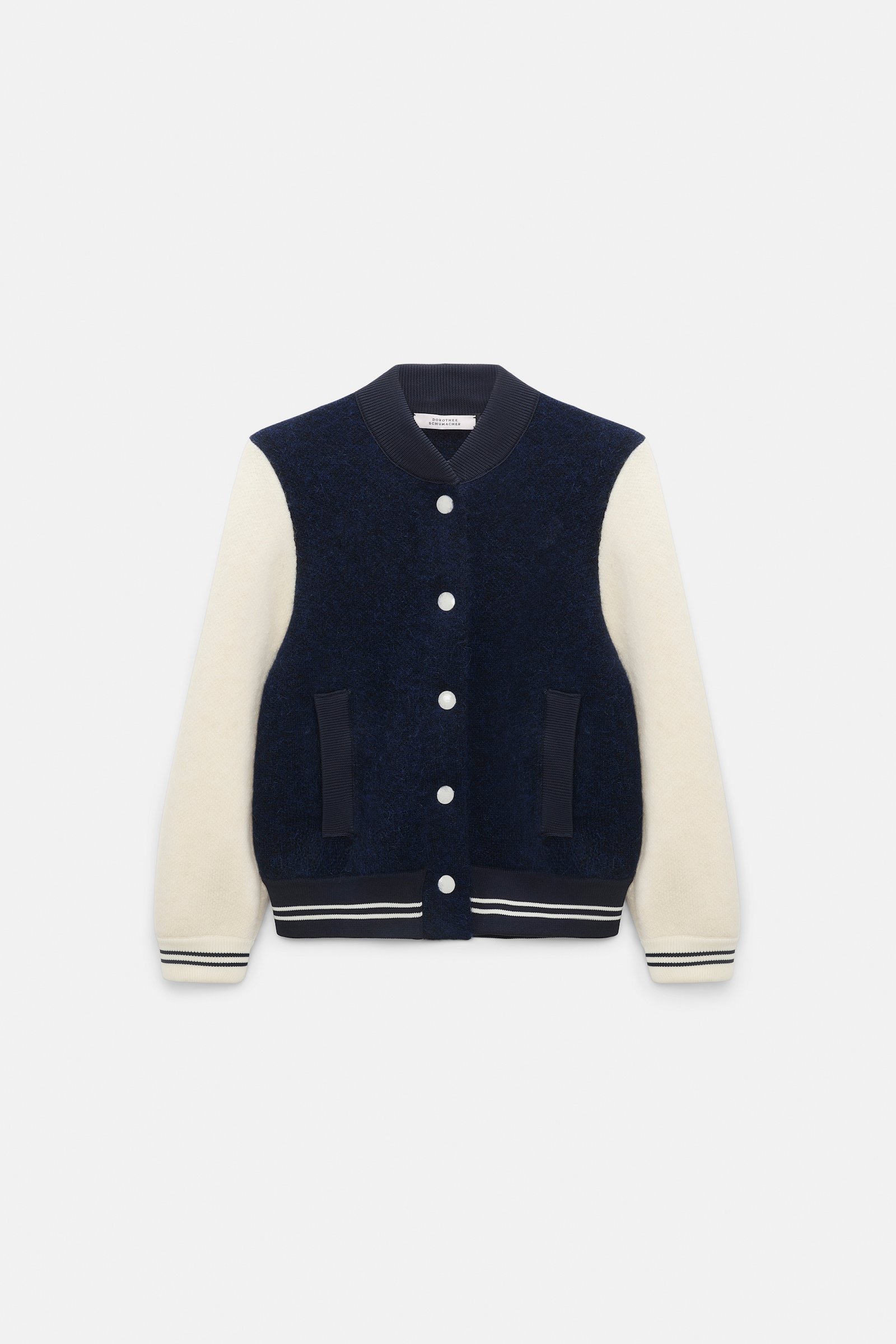 Dorothee Schumacher Two-tone bomber jacket navy white