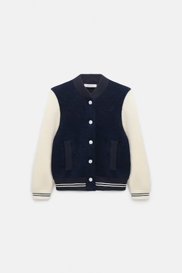 Dorothee Schumacher Two-tone bomber jacket navy white