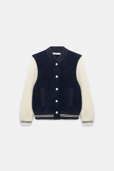 Dorothee Schumacher Two-tone bomber jacket navy white