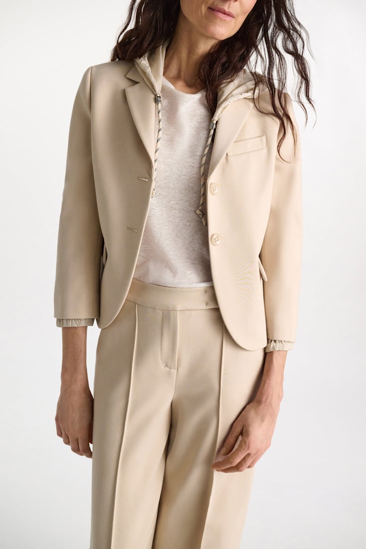 Dorothee Schumacher Hemp top with knit trim camellia white