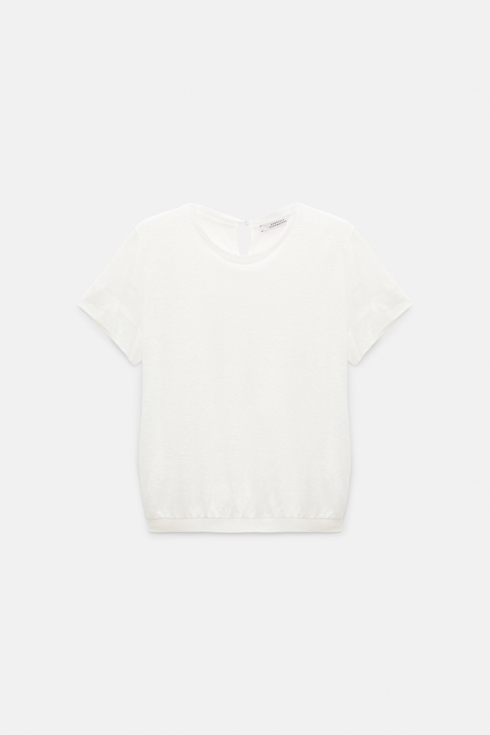 Dorothee Schumacher Hemp top with knit trim camellia white