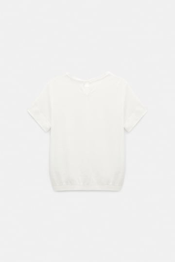 Dorothee Schumacher Hemp top with knit trim camellia white