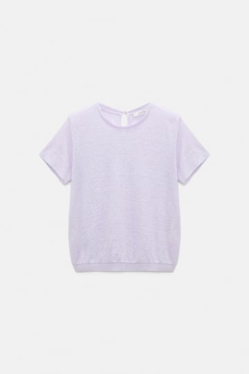 Dorothee Schumacher Hemp top with knit trim crocus