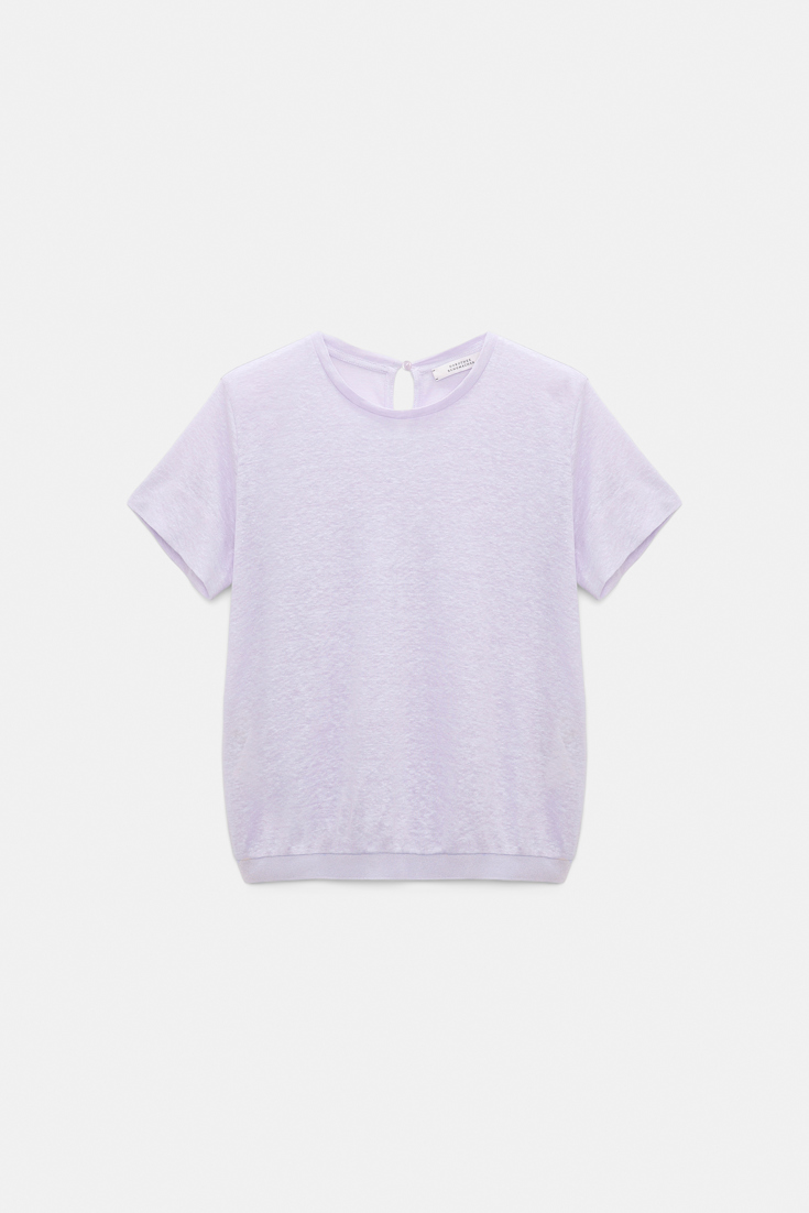 Dorothee Schumacher Hemp top with knit trim crocus