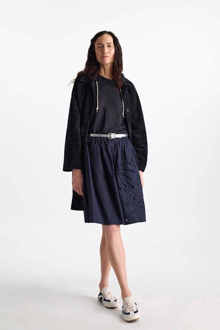 Dorothee Schumacher Shirt mit Strickbündchen dark navy