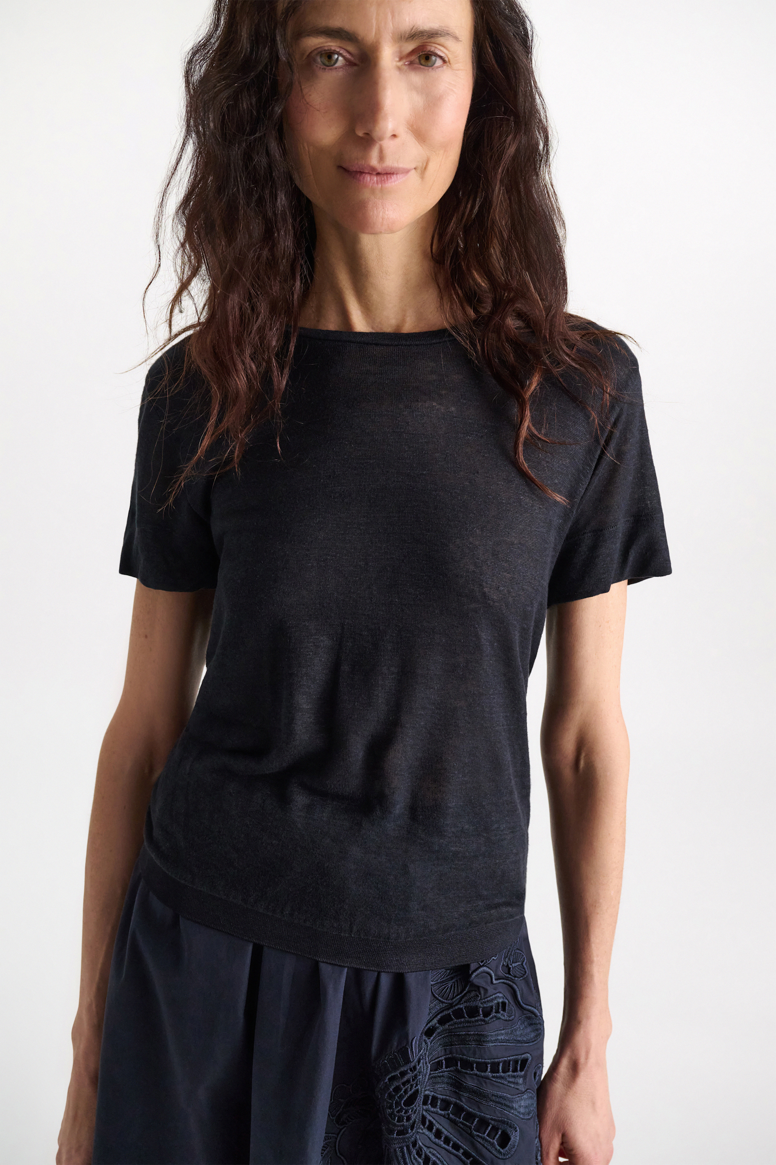 Dorothee Schumacher Shirt mit Strickbündchen dark navy