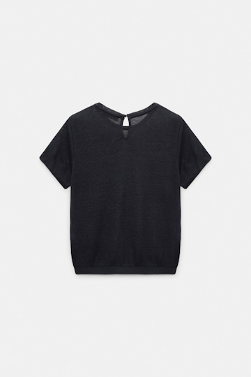 Dorothee Schumacher Shirt mit Strickbündchen dark navy