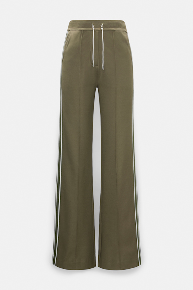 Dorothee Schumacher Track pants with knit side stripes dark oliv