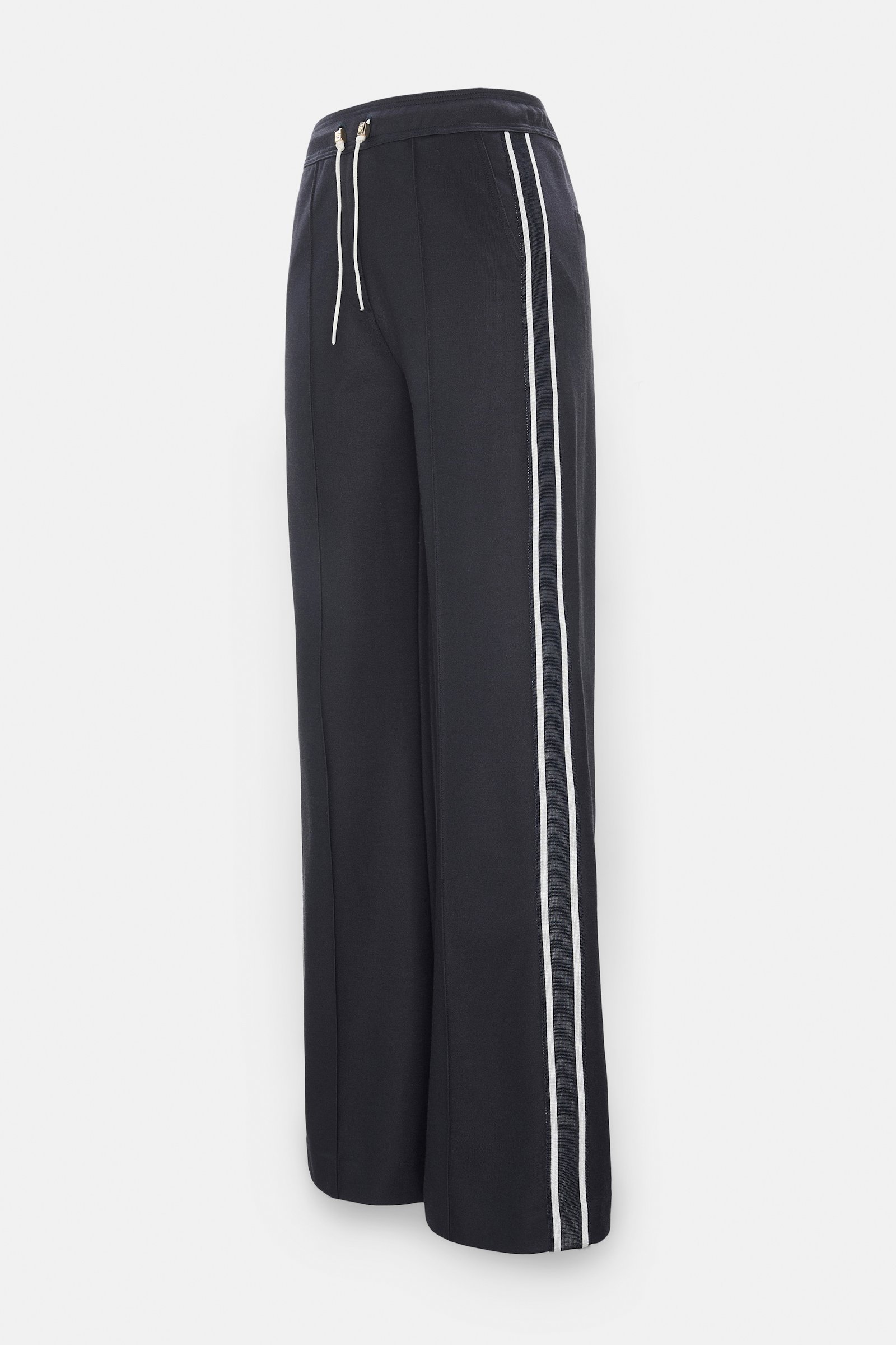 Dorothee Schumacher Track pants with knit side stripes dark navy