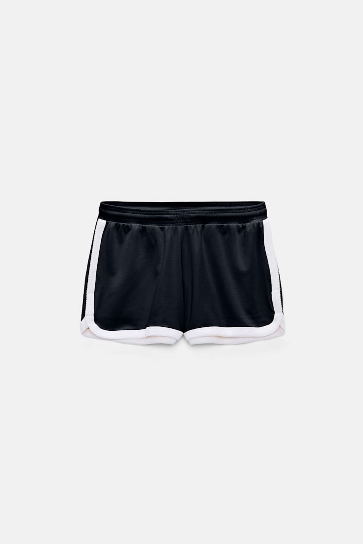 Dorothee Schumacher Stretch cotton shorts with contrast trim dark navy