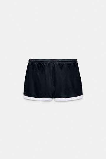 Dorothee Schumacher Stretch cotton shorts with contrast trim dark navy
