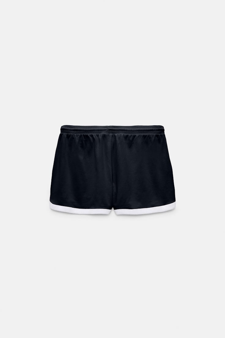 Dorothee Schumacher Stretch cotton shorts with contrast trim dark navy