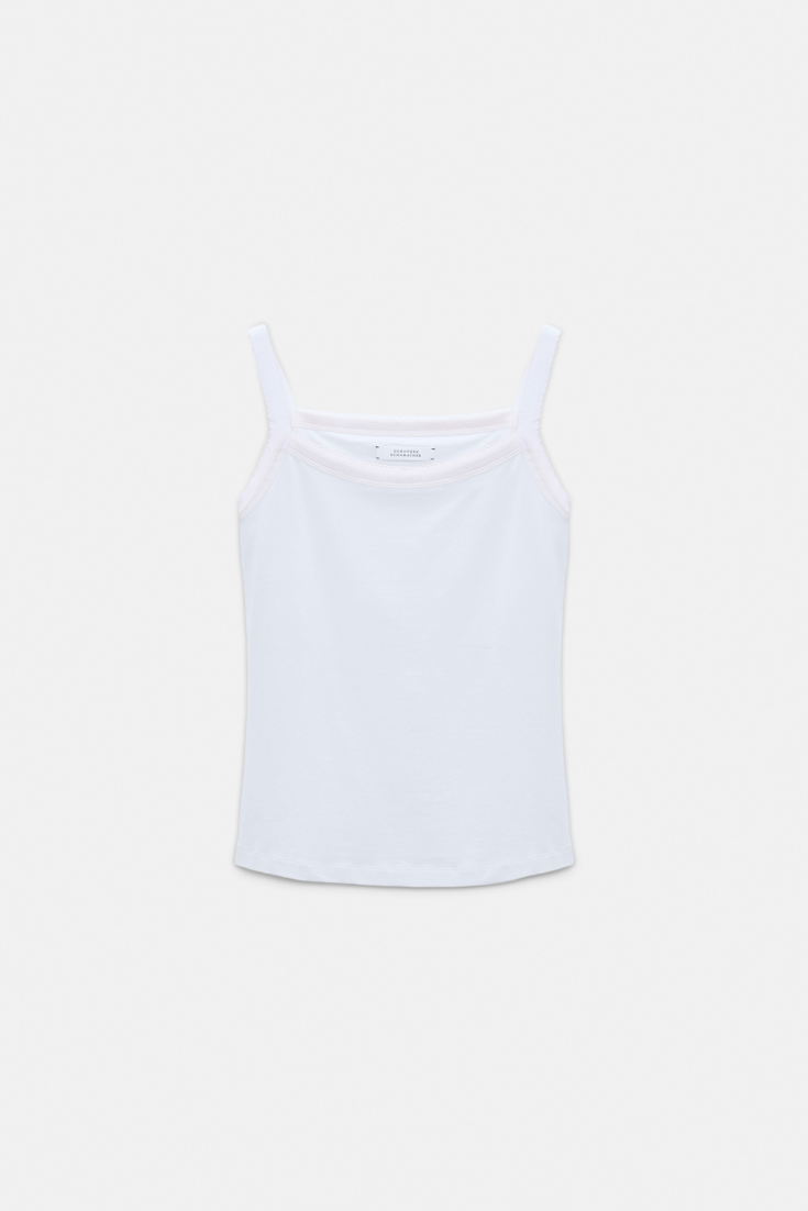 Dorothee Schumacher Trägertop mit kontrastierendem Einfass camellia white