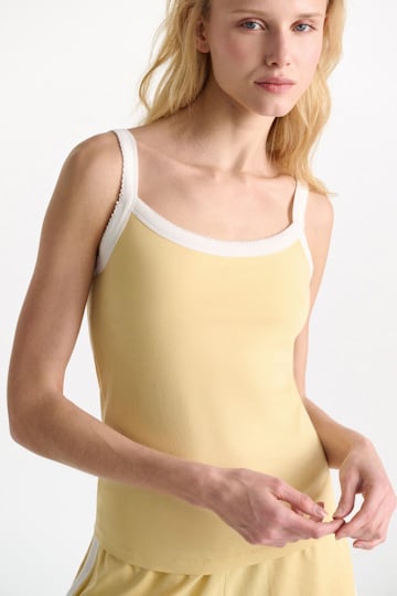 Dorothee Schumacher Stretch cotton tank top with contrast trim bisquit
