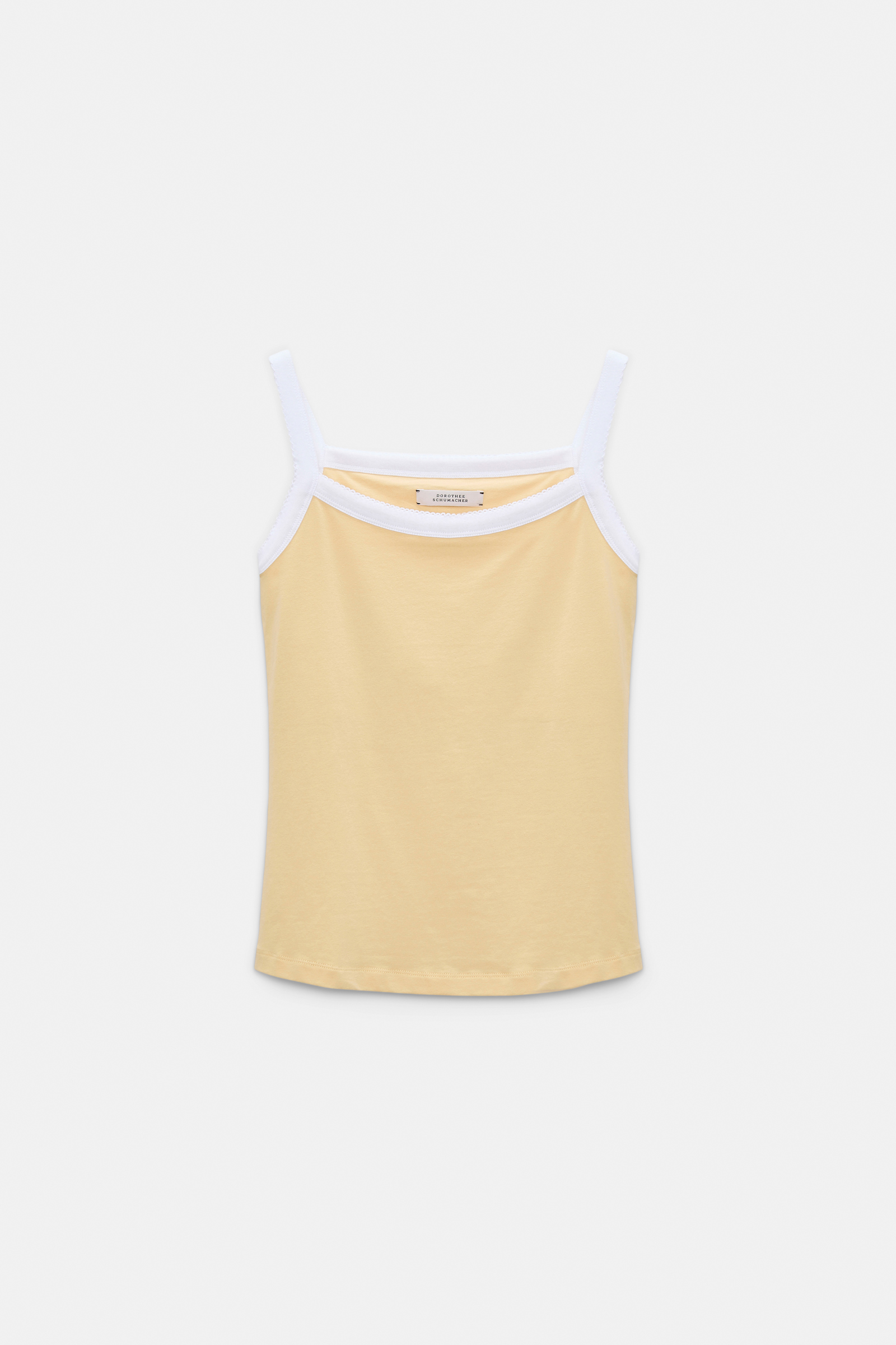 Dorothee Schumacher Stretch cotton tank top with contrast trim bisquit