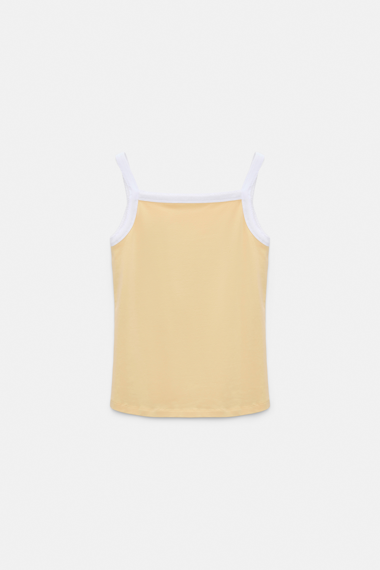 Dorothee Schumacher Stretch cotton tank top with contrast trim bisquit