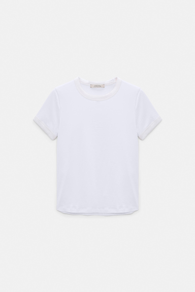 Dorothee Schumacher T-Shirt mit kontrastierendem Einfass camellia white