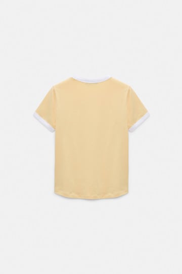 Dorothee Schumacher Stretch cotton shrunken T-shirt with contrast trim bisquit