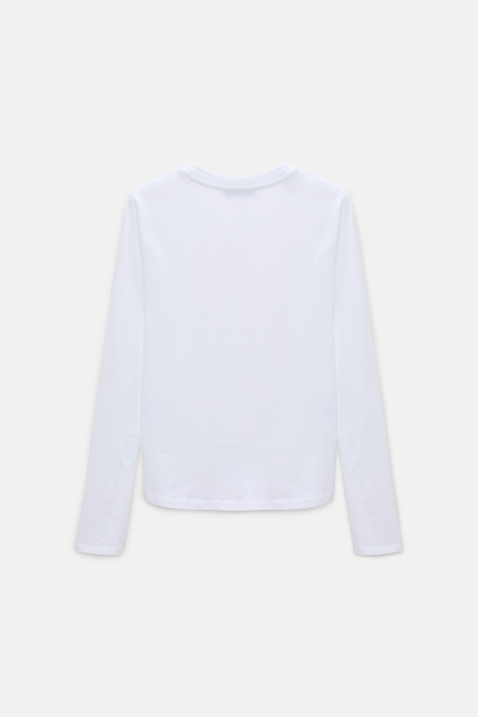 Dorothee Schumacher Stretch cotton long sleeve T-shirt with tonal trim camellia white