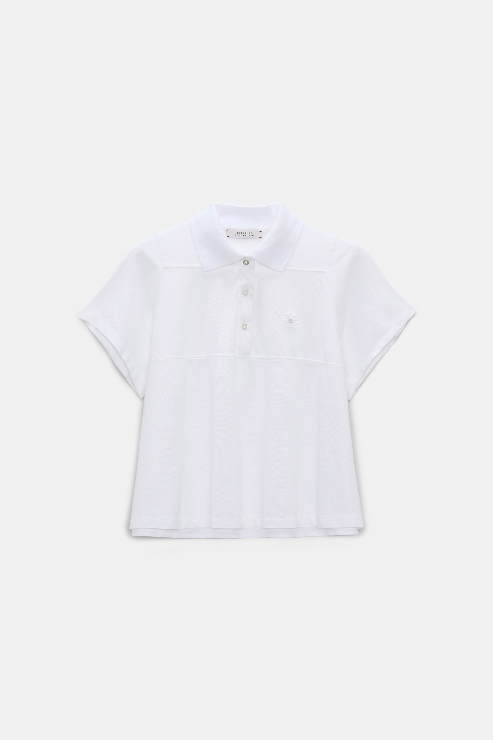 Dorothee Schumacher Polo shirt with D-rose embroidery pure white