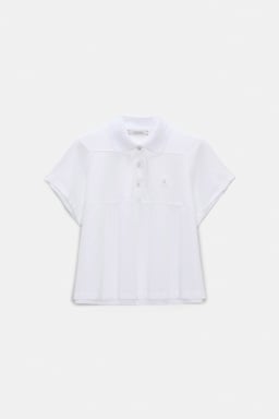 Dorothee Schumacher Polo shirt with D-rose embroidery pure white