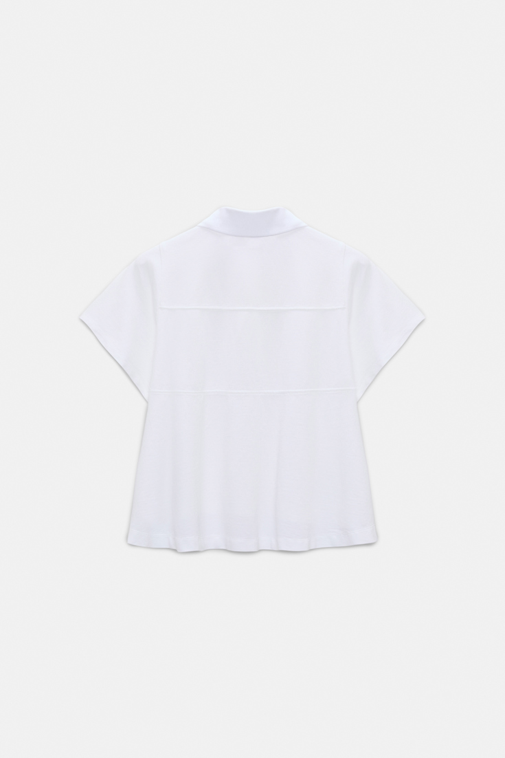 Dorothee Schumacher Polo shirt with D-rose embroidery pure white
