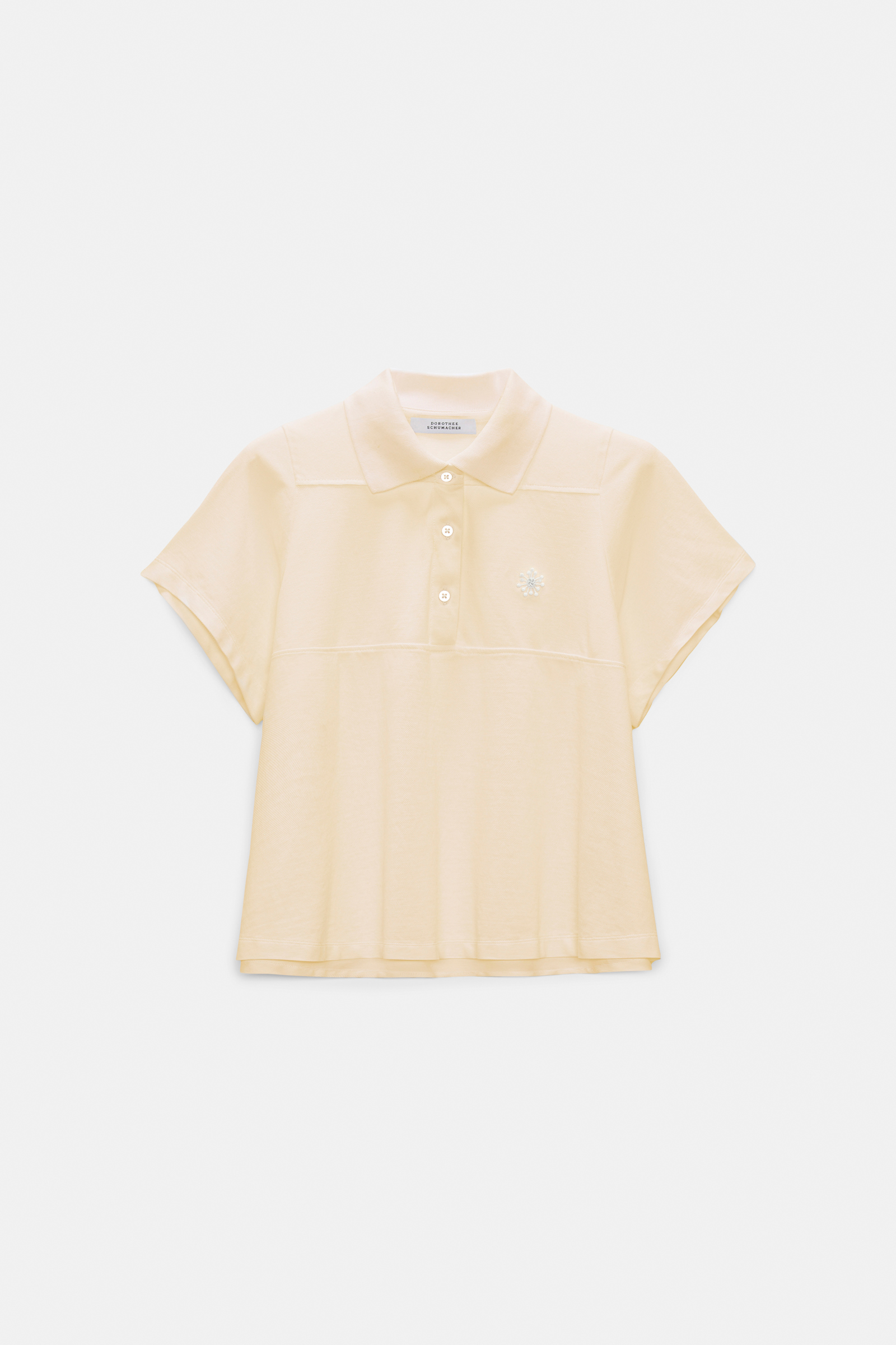 Dorothee Schumacher Polo shirt with D-rose embroidery powder pastis