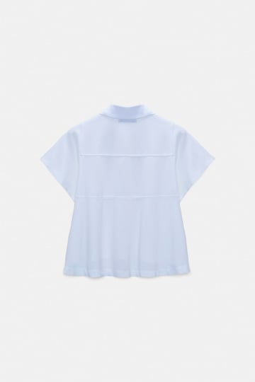 Dorothee Schumacher Polo shirt with D-rose embroidery sky blue