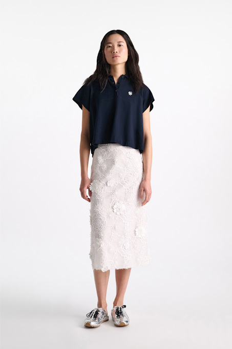 Polo shirt with D-rose embroidery