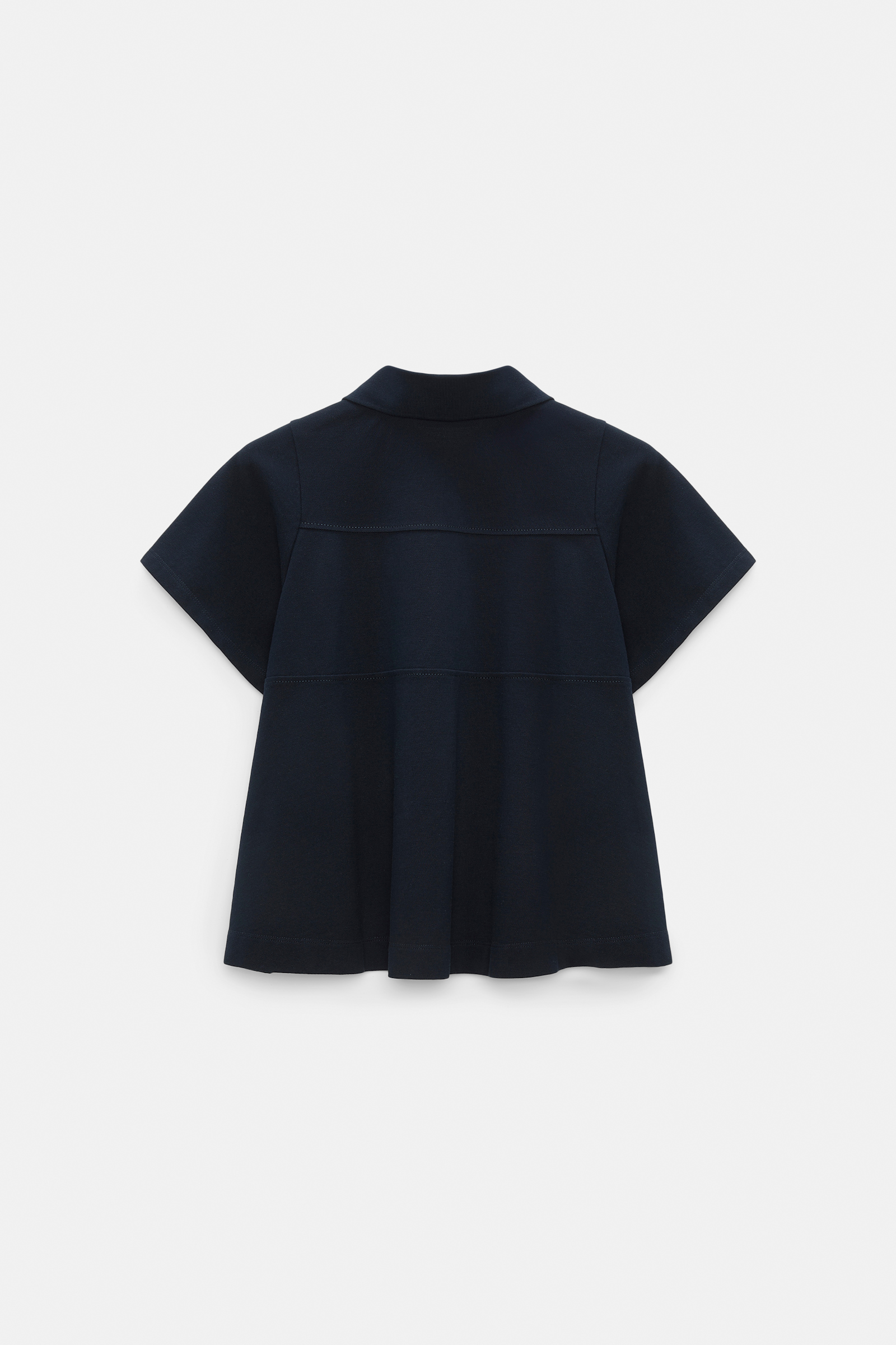 Dorothee Schumacher Polo shirt with D-rose embroidery dark navy
