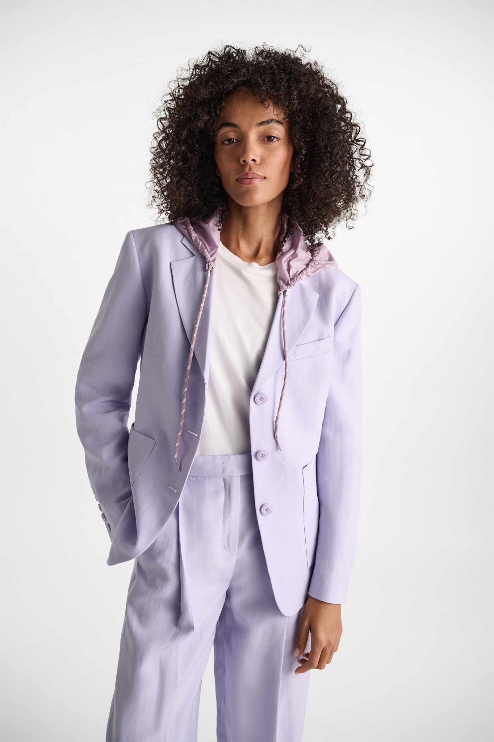 Dorothee Schumacher Technical linen blazer violet