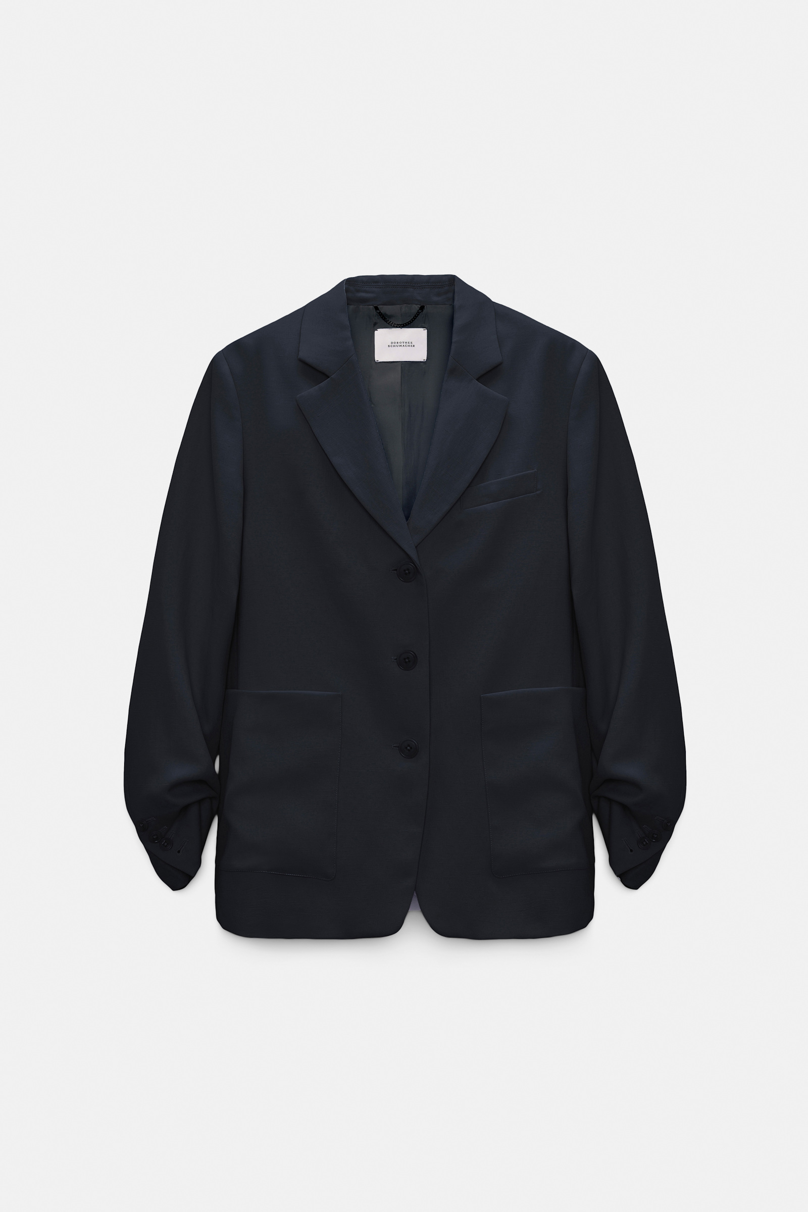 Dorothee Schumacher Technical linen blazer dark navy