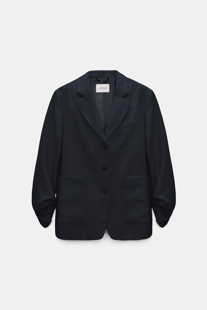Dorothee Schumacher Women's Blue Technical Linen Blazer Xxs