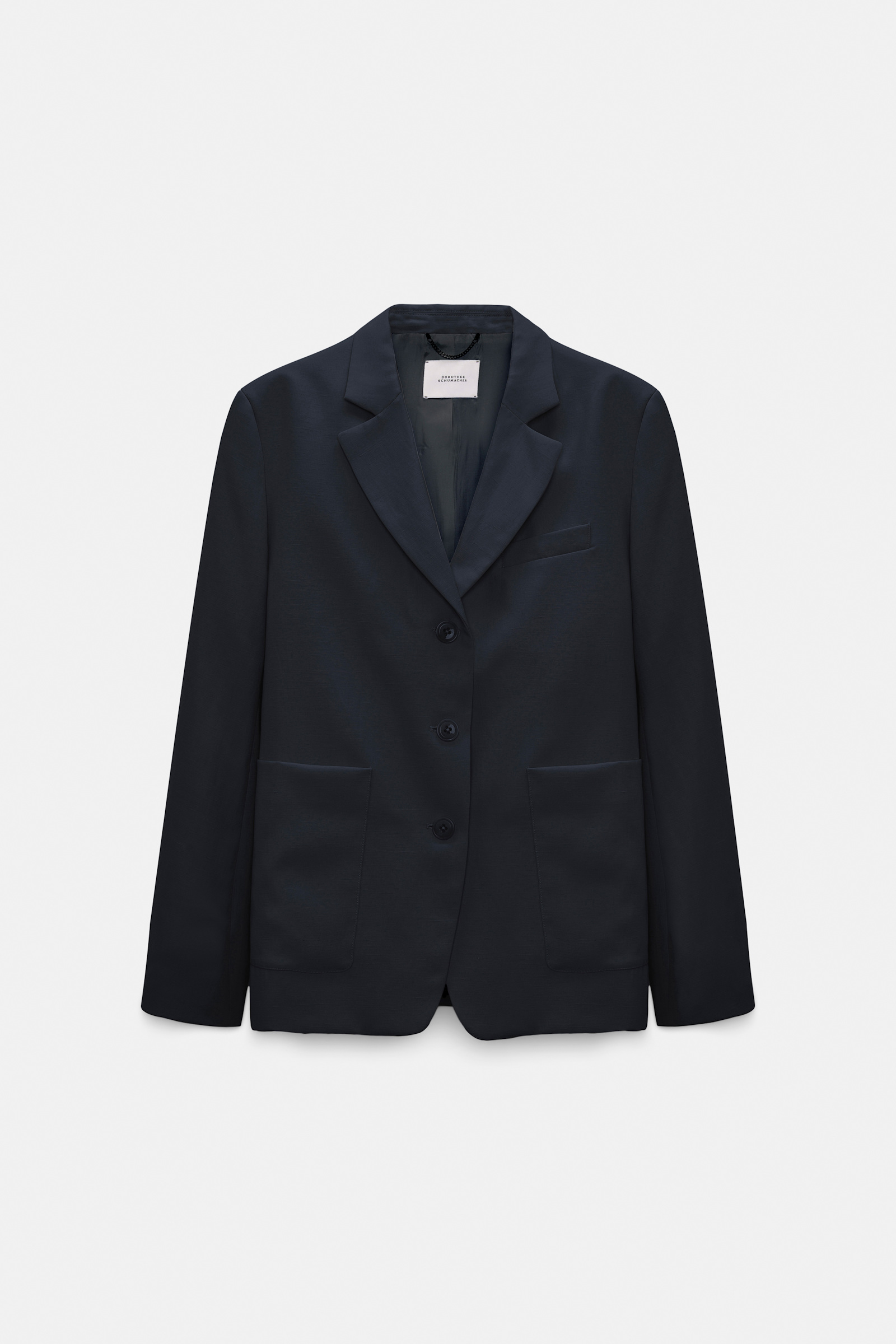 Dorothee Schumacher Technical linen blazer dark navy