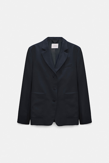 Dorothee Schumacher Technical linen blazer dark navy