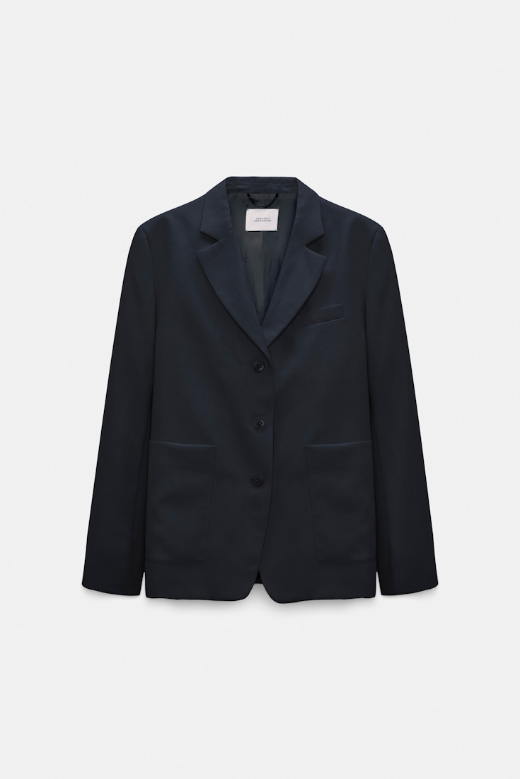 Dorothee Schumacher Technical linen blazer dark navy