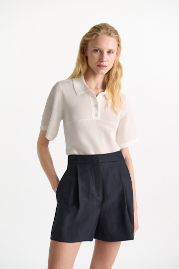 Dorothee Schumacher Technical linen shorts dark navy
