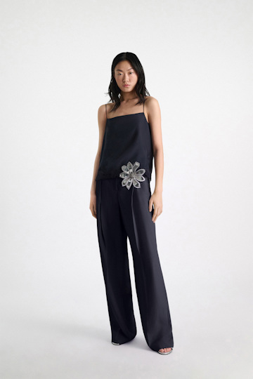 Dorothee Schumacher Technical linen pants dark navy