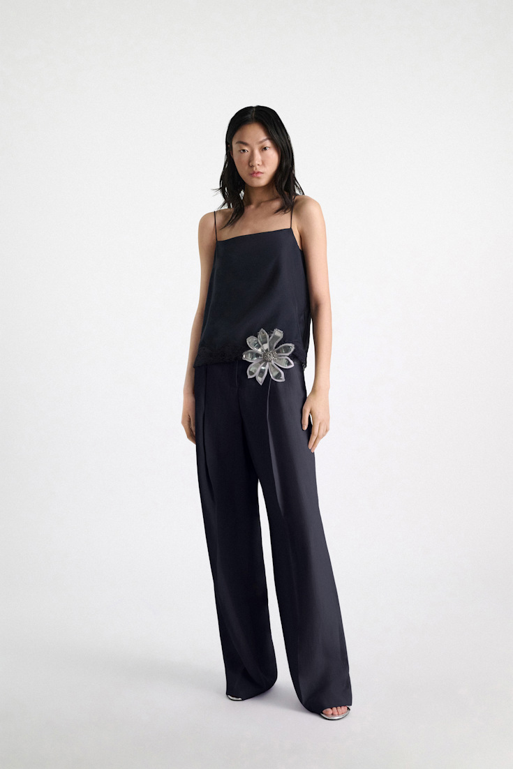 Dorothee Schumacher Technical linen pants dark navy