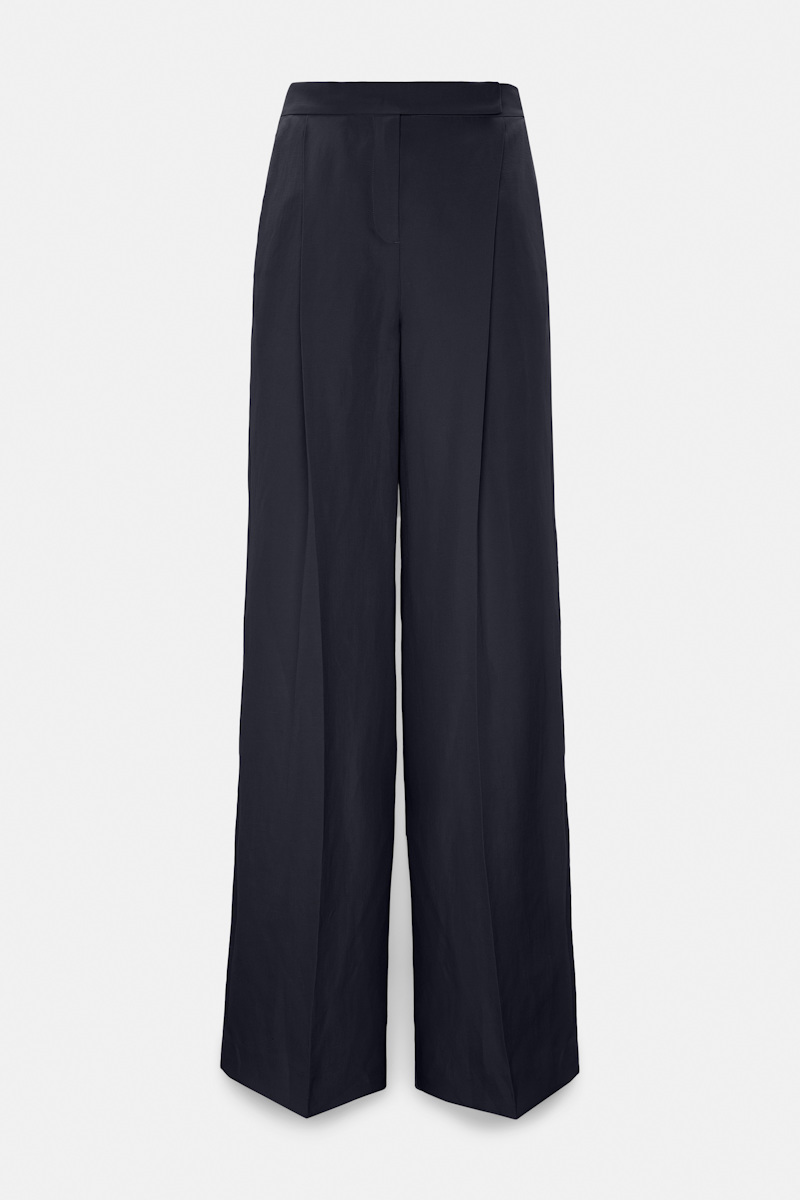 Dorothee Schumacher Women's Blue Technical Linen Pants Extra Small