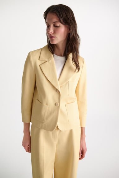 Dorothee Schumacher Cropped cotton blazer bisquit