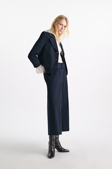 Cropped cotton blazer