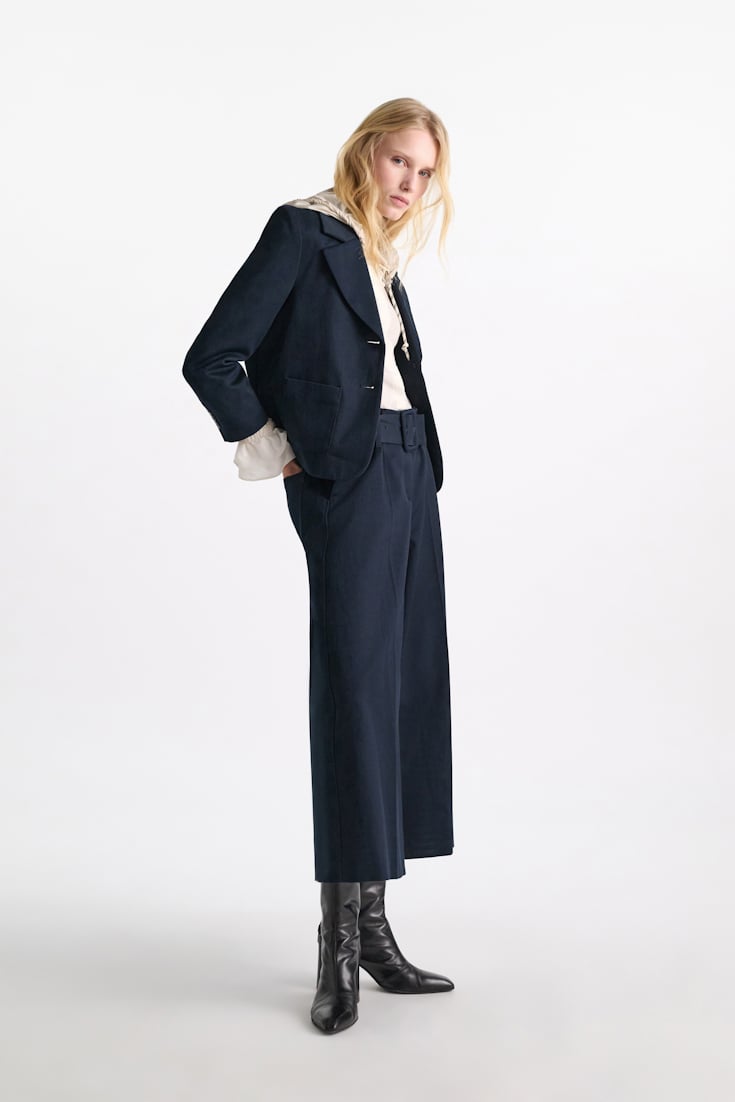 Dorothee Schumacher Cropped cotton blazer dark navy