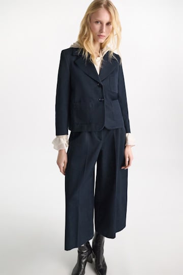Dorothee Schumacher Cropped cotton blazer dark navy