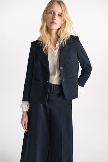 Dorothee Schumacher Cropped cotton blazer dark navy